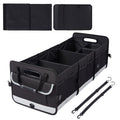 Garvee Heavy-Duty Car Trunk Organizer with Lid & Handles – Large Collapsible Storage Bag – Non-Slip, 3 Compartments – For SUV, Truck, Pickup Bed, Black Gray