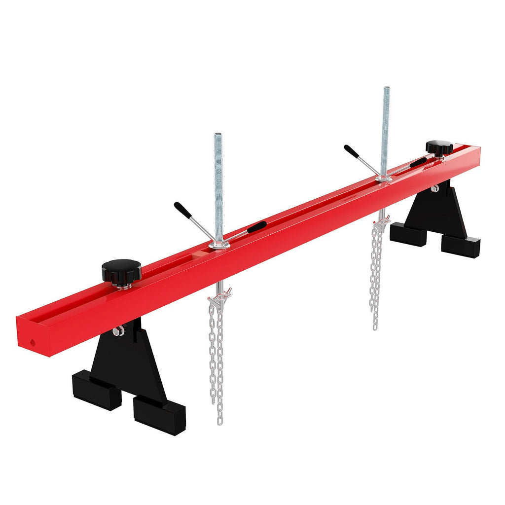 Garvee Engine Support Bar, 1100 lbs Capacity Transverse Motor Lift Hoist with Dual Hooks, 2-Point Holder for Home Garage and Auto Repair Shop, Red