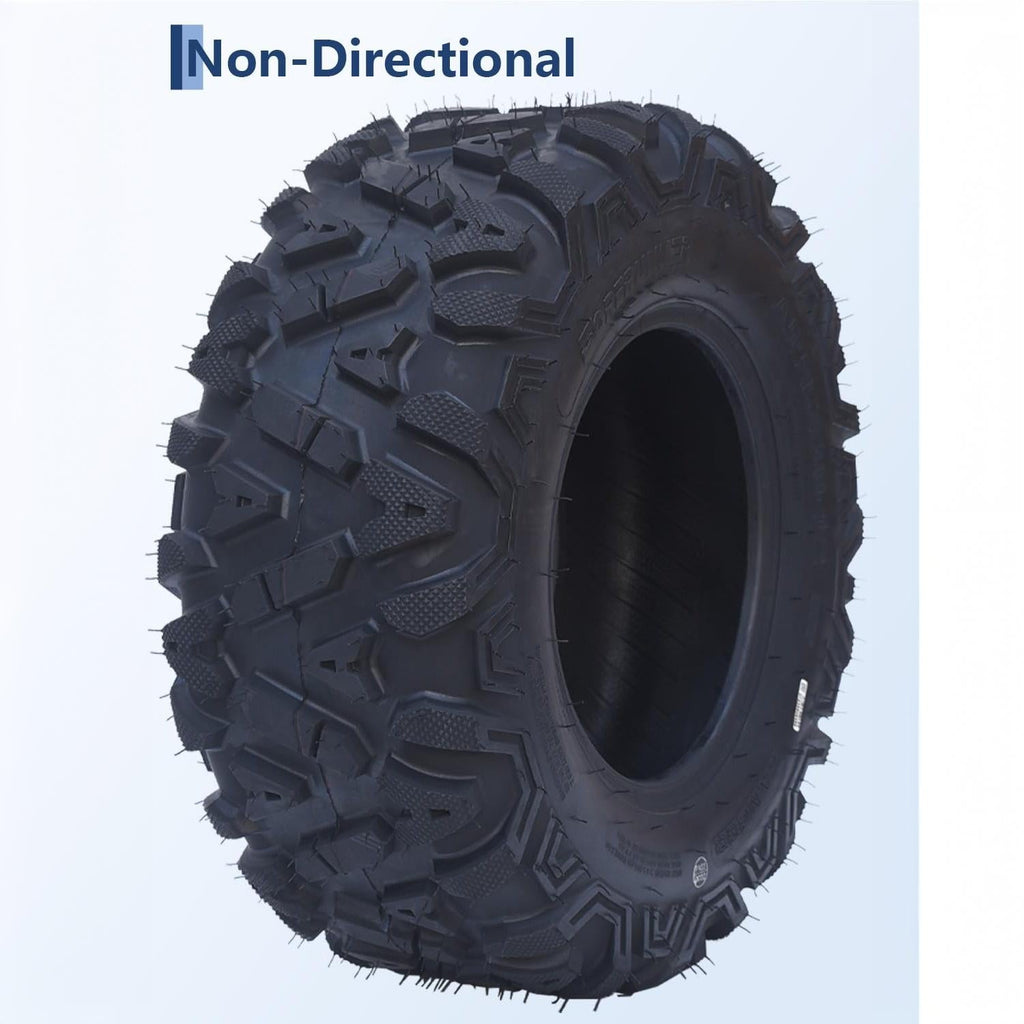 Garvee Heavy-Duty All-Terrain ATV/UTV Tire Set - 2-Pack 25x10-12, 6 Ply Tubeless, 420 lbs Load, Puncture Resistant, Deep Step for Mud/Sand/Trail - AT25X10-12-6PR TL LANCER (New)