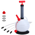 Garvee 6L Manual Oil Extractor Pump, Convenient Fluid Transfer Tool with 3.2FT Main Hose and 3 Replacement Tubes (3.8mm/6.1mm/9.8mm) for Cars and Lawn Mowers, Auto Fuel Supply Accessory