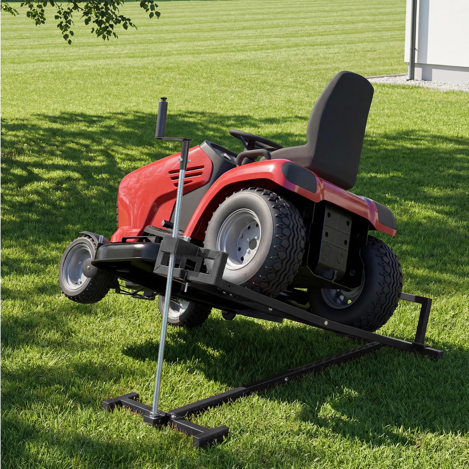 Garvee 880 lb Heavy Duty Lawn Tractor Lift Jack - Telescoping Collapsible Mower Maintenance Stand for Zero Turn Mowers, ATVs & Riding Tractors, Power Drill Compatible, Black
