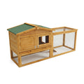 Garvee Spacious 2-Story Wooden Small Animal Cage for Rabbits, Guinea Pigs & Chickens - Weatherproof Hutch with Anti-Chew Metal Frame, Leak-Proof Removable Tray, Secure Wire Netting, Indoor & Outdoor Use, Natural Wood Color