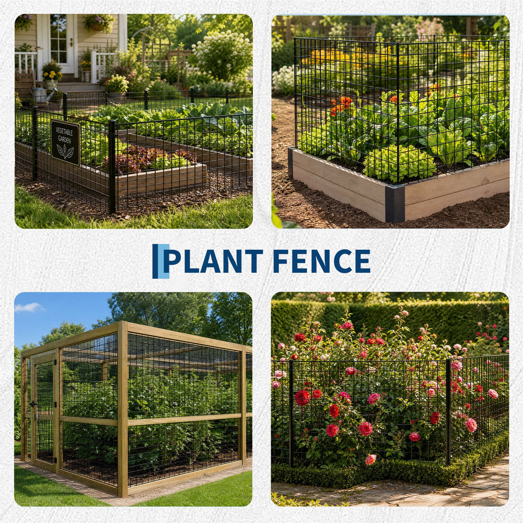 Garvee PVC Coated Welded Wire Fence Roll, 36 Inch x 50 Foot Black Vinyl Metal Mesh Fencing, 16 Gauge Galvanized Wire with 2 in x 3 in Mesh, Heavy-Duty Garden Border Pen for Vegetables, Plants & Poultry