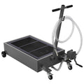 Garvee 20 Gallon Manual Low-Profile Oil Drain Pan, Large-Capacity Rolling Oil Drain Cart with Adjustable Handle, Hose, and Swivel Casters for Trucks, RVs, and SUVs, Black