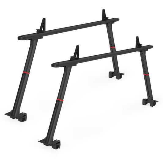 Garvee Adjustable Aluminum Truck Rack 35.4–71", 800 lbs Capacity Two-Bar Ladder Rack with 8 No-Drill C-Clamps, Heavy-Duty Pickup Bed Support for Kayak, Surfboard, Lumber & Ladders - Black