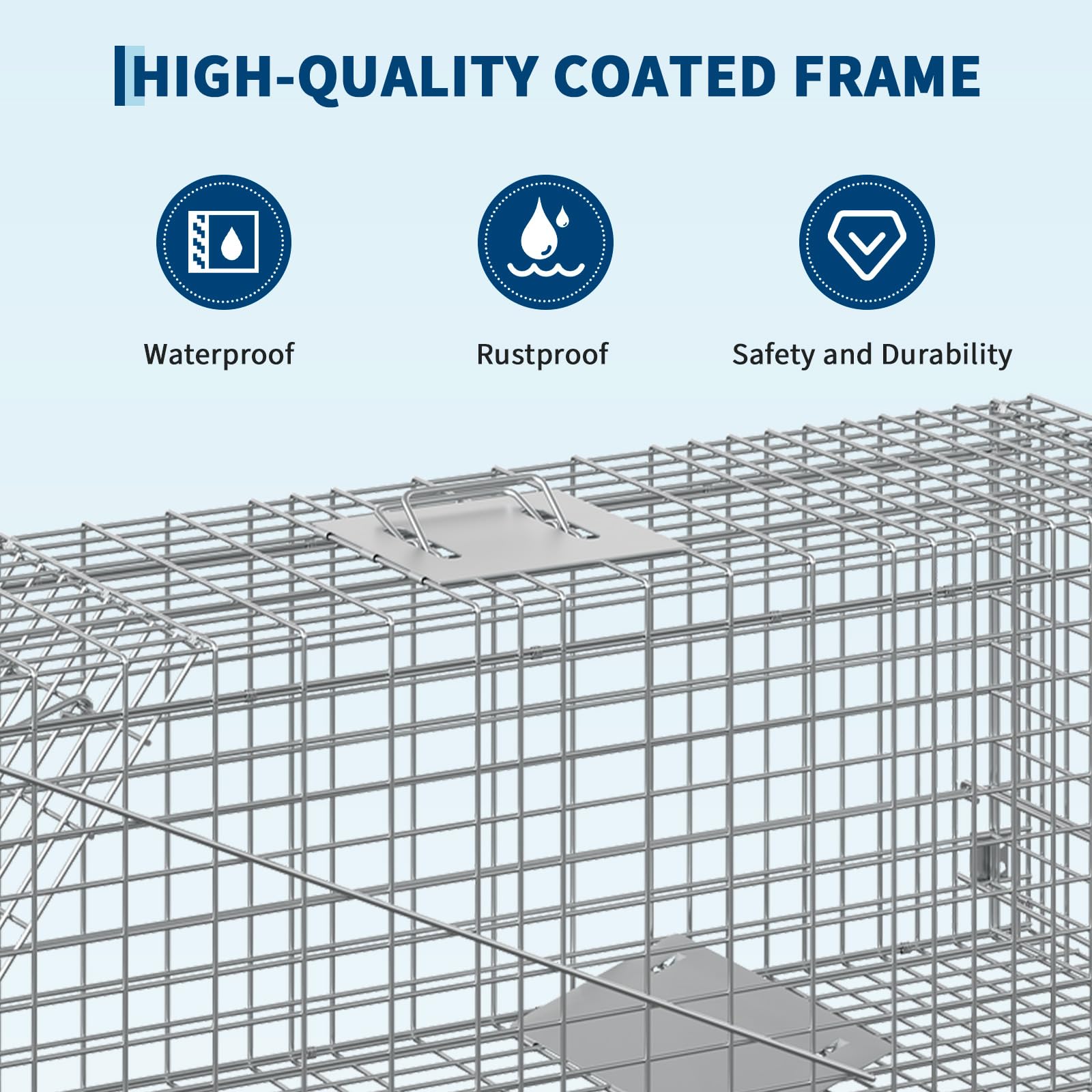 Garvee Heavy Duty Live Animal Trap Cage – Humane, Collapsible Steel, Sensitive Trigger, Easy Assembly – For Stray Cats, Raccoons, Skunks, Groundhogs, Armadillos – 36x10x12 in / 91.5x25.4x30.5 cm