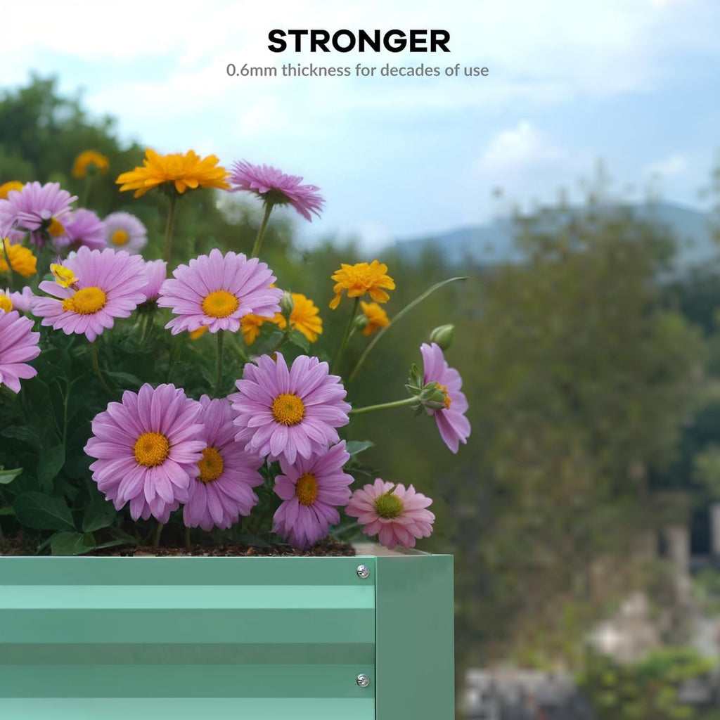 Garvee 2 Pack 6x3x2 ft Rust-Resistant Raised Garden Beds for Deep Root Plants , Green Galvanized Steel, 24" Tall Planter Boxes for Outdoor Vegetables, Flowers & Herbs, Easy Assembly Landscape Edging, Color: System Default