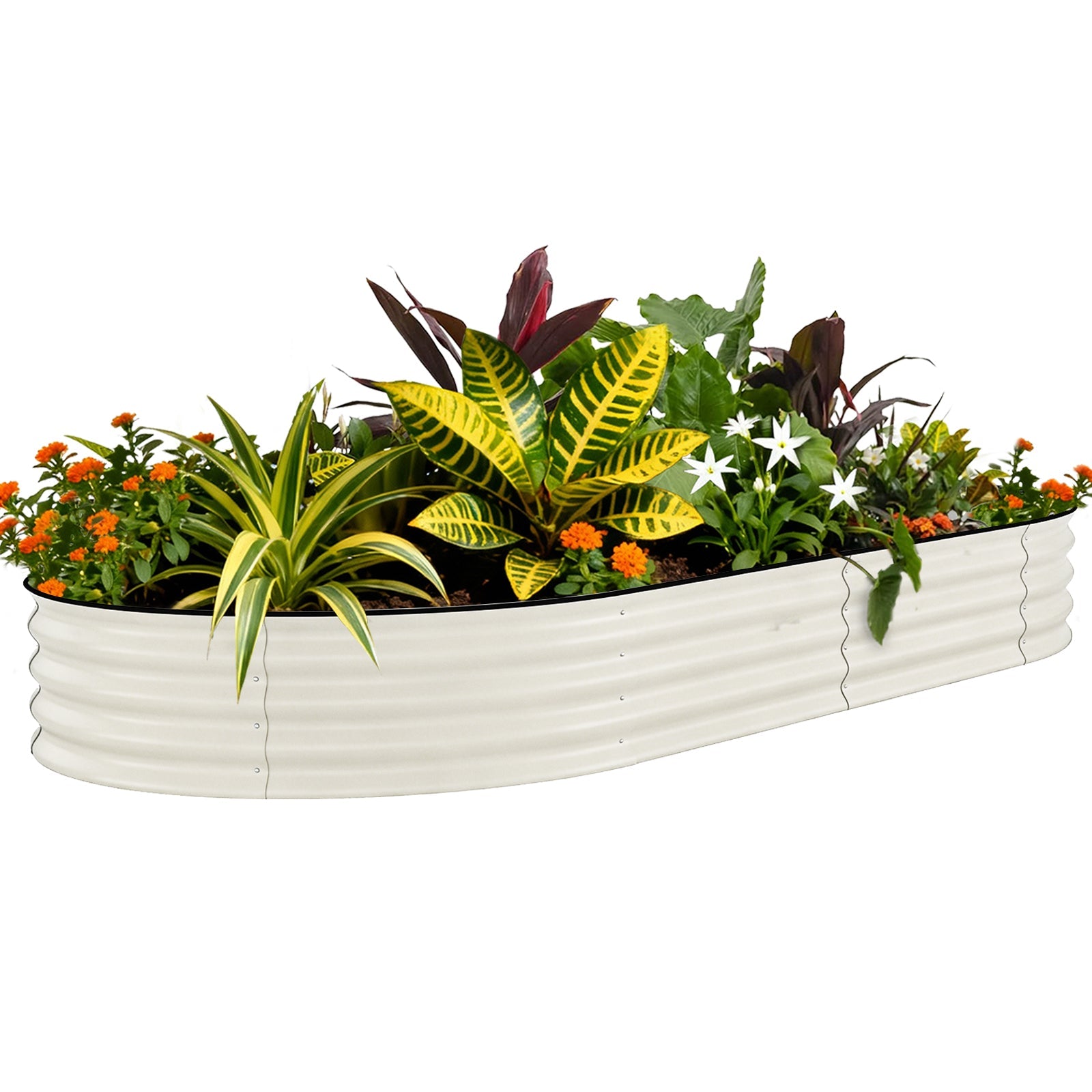 Garvee 10' x 4' x 1.5' Ergonomic Raised Garden Bed, Galvanized Metal Planter Box for Vegetables & Flowers, Rust-Resistant, Easy Assembly