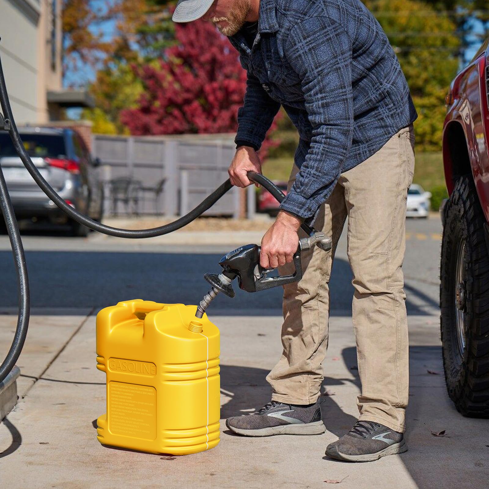 Garvee Portable 20L Marine Fuel Transfer Tank – L-Shaped Handle for Easy Carry – Durable Construction – Ideal for Cars, Generators, Lawnmowers – Automotive Workshop Use – Yellow | Pack of 1 |