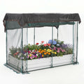 Garvee Silver Galvanized Raised Garden Bed with Crop Cage, 6×3×1ft Metal Planter Box with Plant Protection Net & Shade Cloth Roof, Zippered Doors Outdoor Garden Bed for Vegetables Herbs Flowers