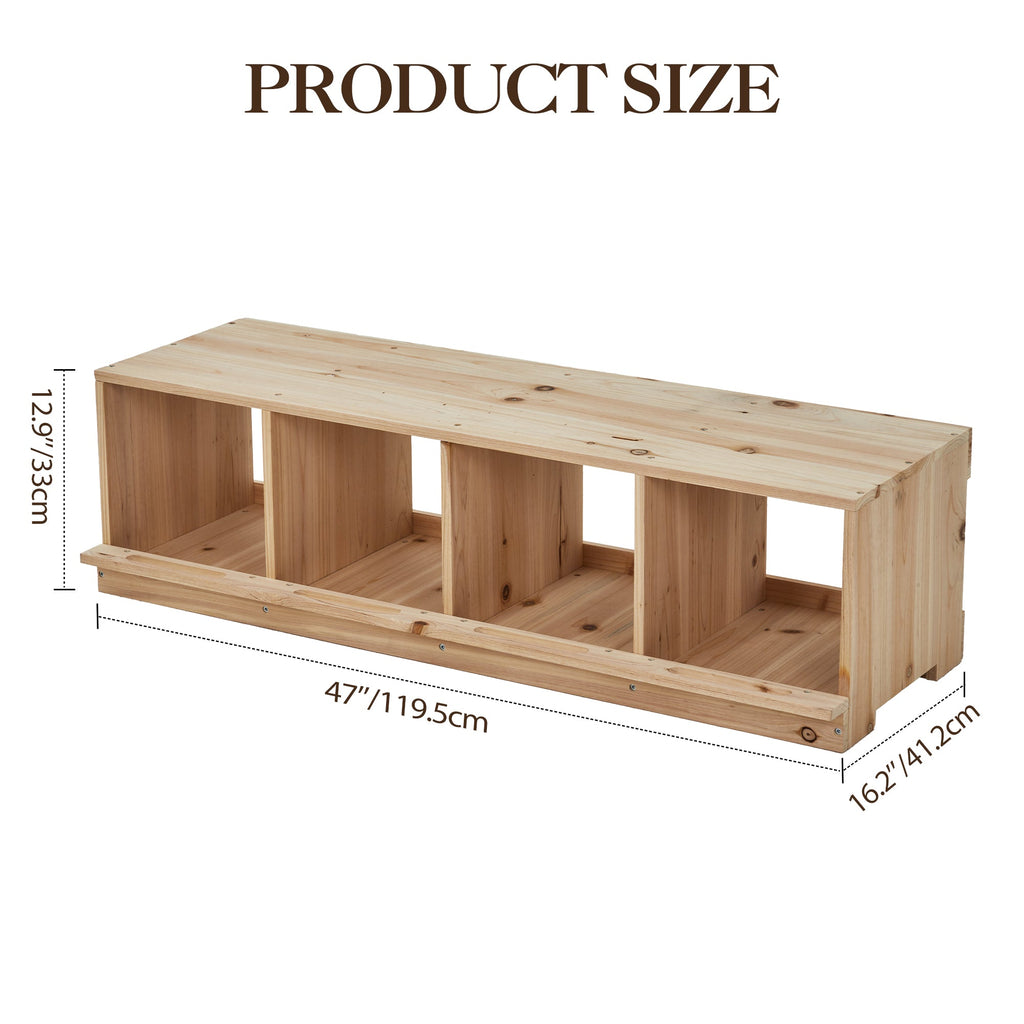 Garvee Heavy Duty Wooden Chicken Nesting Box for Poultry Coops – 4-Compartment Single Layer – Easy Assembly – Secure Egg Collection – Ideal for Hens, Chickens, Ducks – Durable Construction – Specs: Single Layer, 4 Compartments