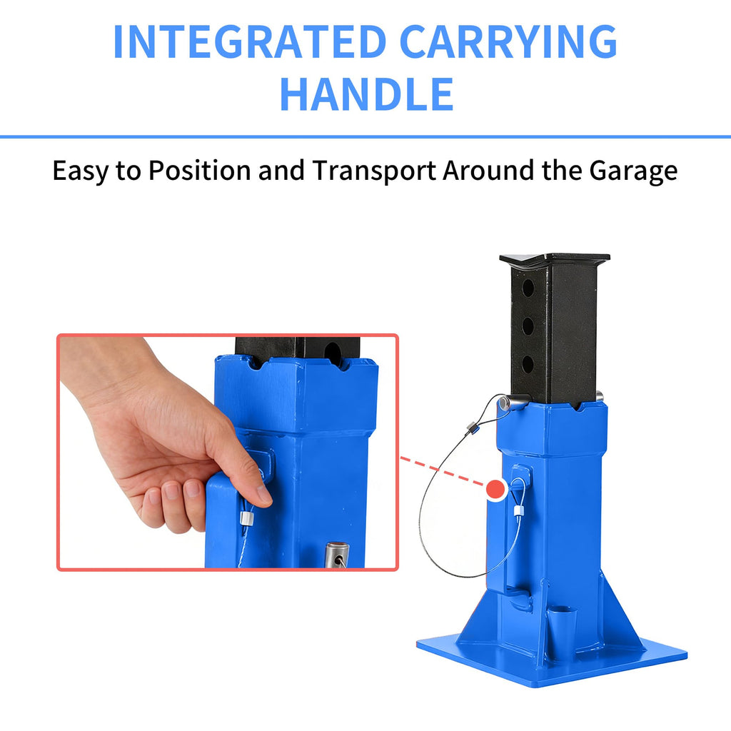 Garvee Heavy-Duty 12 Ton Jack Stands, 2 Pack Pin Type Supports with Quick-Lock for Trucks, RVs & Trailers, 11-18.5 Inch Adjustable Height, Professional Automotive Garage Equipment, Blue