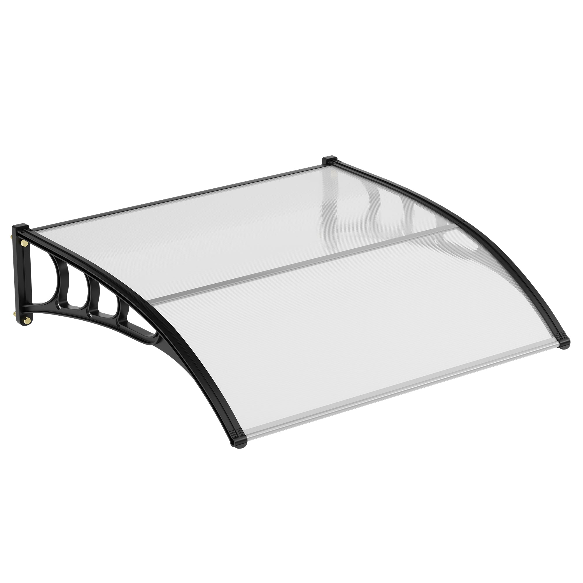 Garvee 40" x 40" Polycarbonate Door & Window Awning Canopy, Weather-Resistant Outdoor Cover with Plastic Steel Brackets, UV/Rain/Snow Protection, Transparent