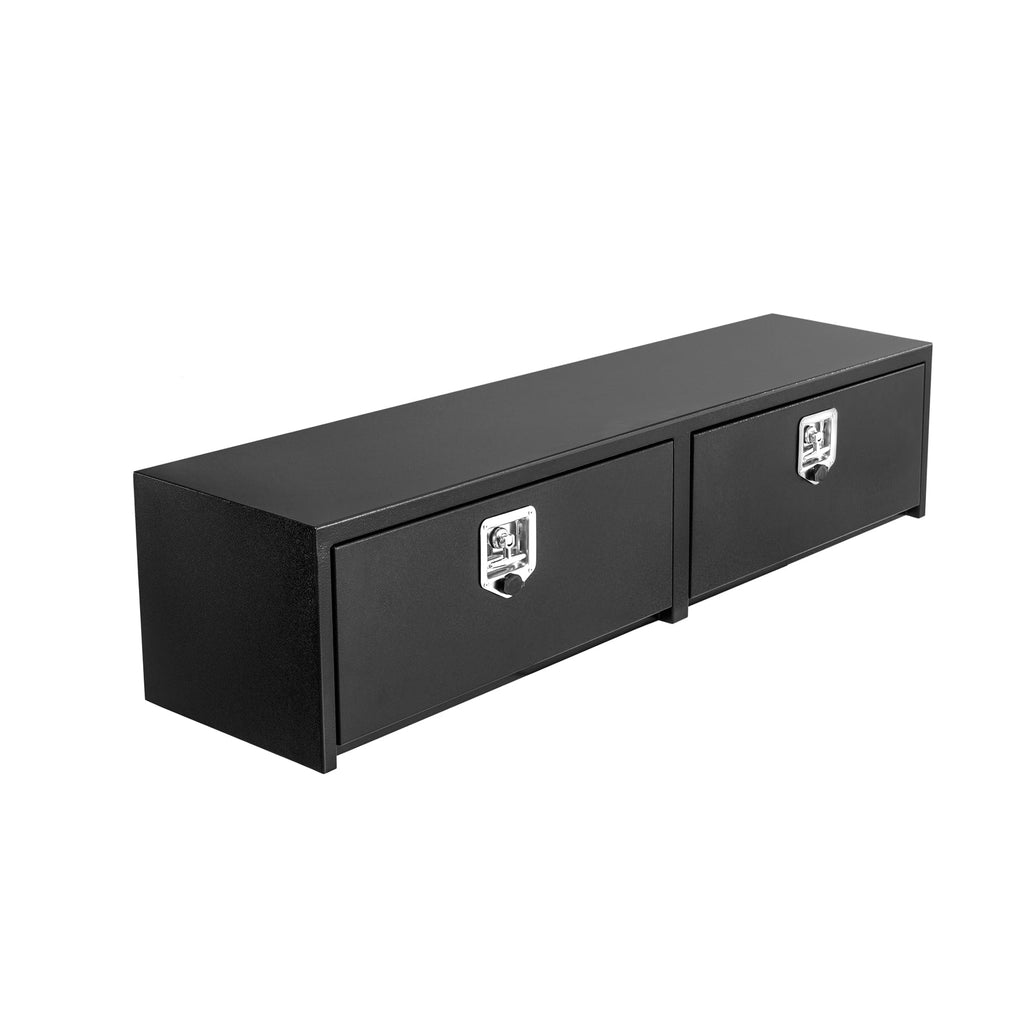 Garvee 88"X16"X13" Steel Underbody Truck Box w/t-Handle Latch, Truck Toolbox for Organization and Storage, Job Box Tool Chest for Pickup Truck Bed, RV, Trailer, Black