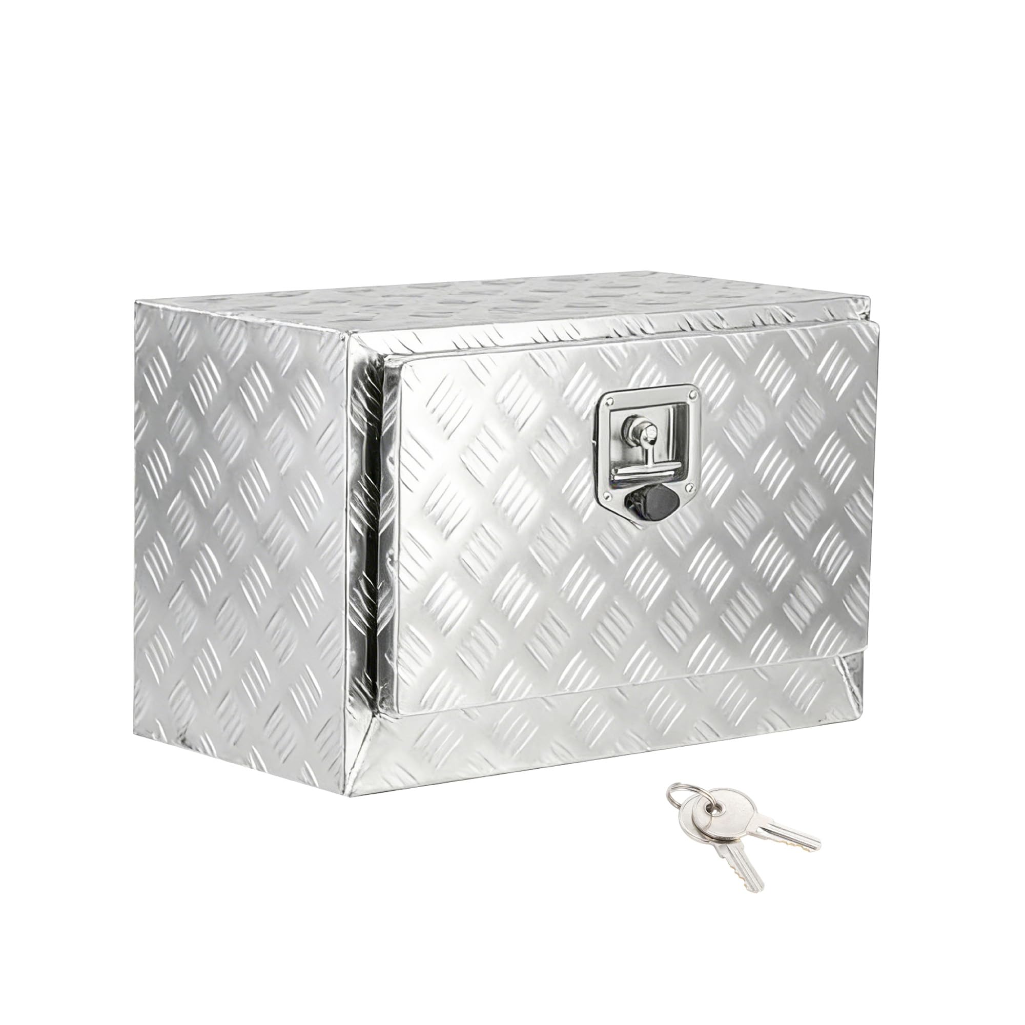Garvee 36"x14"x16" Underbody Truck Tool Box, Heavy-Duty Aluminum Diamond Plate, Lockable Waterproof Design with T-Handle Latch and Keys for Pickup, Van, and Trailer, Silver