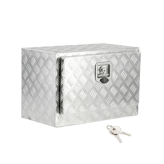 Garvee 36"x14"x16" Underbody Truck Tool Box, Heavy-Duty Aluminum Diamond Plate, Lockable Waterproof Design with T-Handle Latch and Keys for Pickup, Van, and Trailer, Silver