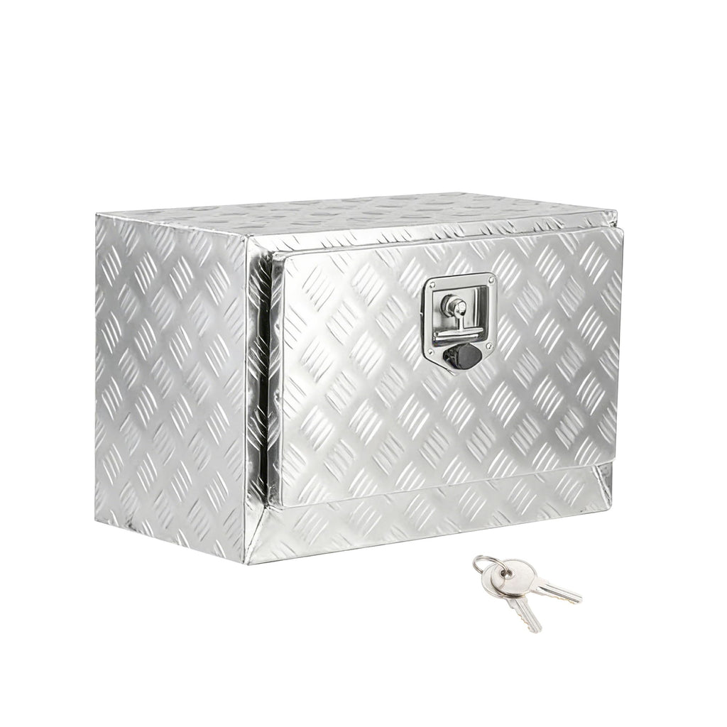 Garvee 24"x14"x16" Underbody Truck Tool Box - Heavy-Duty Aluminum Diamond Plate, Lockable Waterproof Design with T-Handle Latch and Keys for Pickup, Van, and Trailer, Silver