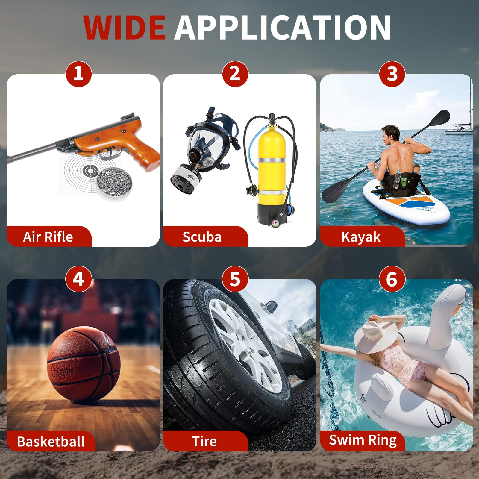 Garvee High Pressure 4-Stage PCP Hand Pump for Air Rifles & Tires – 30MPa/4500PSI Manual Air Compressor – Oil-Water Filter, Ideal for Paintball, HPA Tanks, Tire Inflation – Auto Tool