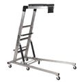 Garvee Heavy-Duty Adjustable Topside Engine Creeper, 400 lbs Capacity, Collapsible Design with 4 Swivel Wheels, Padded Deck, Height Adjustable (45"-66") - Rolling Workshop Creeper for Truck & Auto Repair, Silver