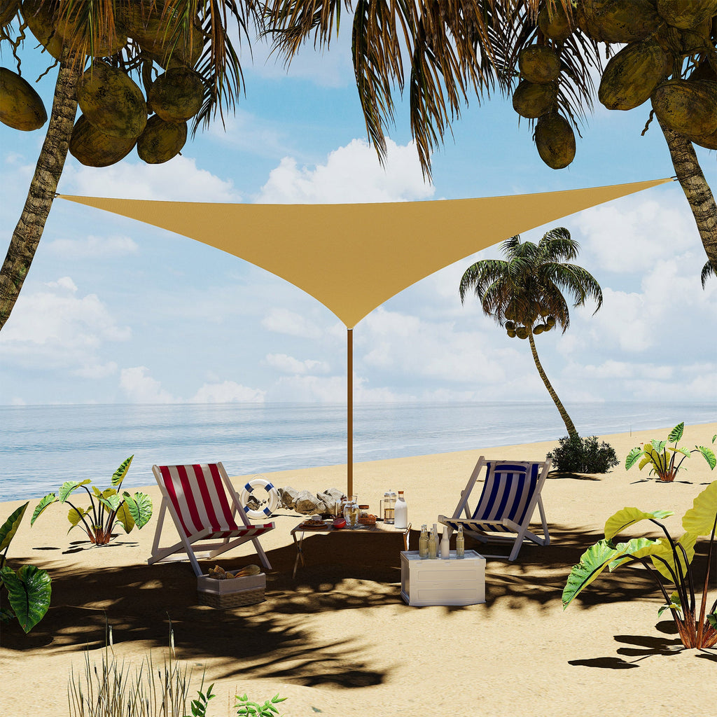 Garvee Sun Shade Sail 16'X16'X16' Triangle Sand UV Block Sunshade for Backyard Yard Deck Patio Garden Outdoor Activities and Facility, Sand