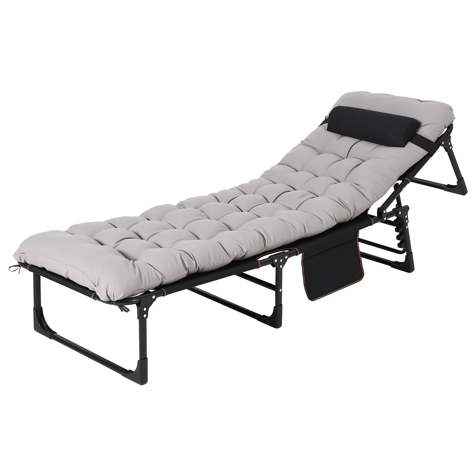 Garvee Portable Camping Cot for Adults, Heavy Duty Folding Bed with Thick Mattress Max 400LBS, Sleeping Cot for Camping, Travel, Home & Guest, Grey