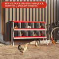 Garvee 10-Compartment Metal Chicken Nesting Box – Rustproof Roll-Away Egg Collection, Easy-Clean Ventilated Hen Coop Accessory, Secure Lid & Swing Perch, for Hens Ducks Poultry, Red, 10 Grids (Without Bracket)