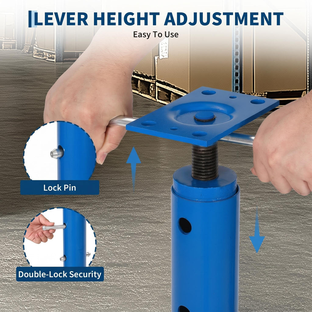 Garvee Heavy Duty Adjustable House Floor Jack Posts, 2 Pack – 18,000 lbs Capacity – 19-36in Telescopic Support – For Basement Leveling, Lifting & Permanent Construction – Joist Beam Jacks – Blue, 19-36in