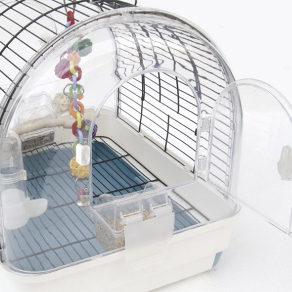 Garvee Portable Large Metal Bird Cage Carrier for Small to Medium Birds – Handle, 2 Food Bowls, 2 Perches, Removable Tray – Travel Aviary for Cockatiels, Budgies, Lovebirds, Canaries, Parakeets – Green