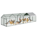 Garvee Large Metal Chicken Coop, Chicken Runs for Yard with Waterproof and Anti-UV Cover, Portable chicken coop for Outdoor Chicken Rabbit Duck, Silver, 160"×40"×40"