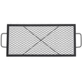 Garvee 44x15 inch Rectangular Fire Pit Grate, 44lbs Load Capacity Heavy Duty Carbon Steel Grill Grate with Handles, 1112°F Heat Resistant Cooking Mesh for Outdoor Camping & Backyard BBQ, Black
