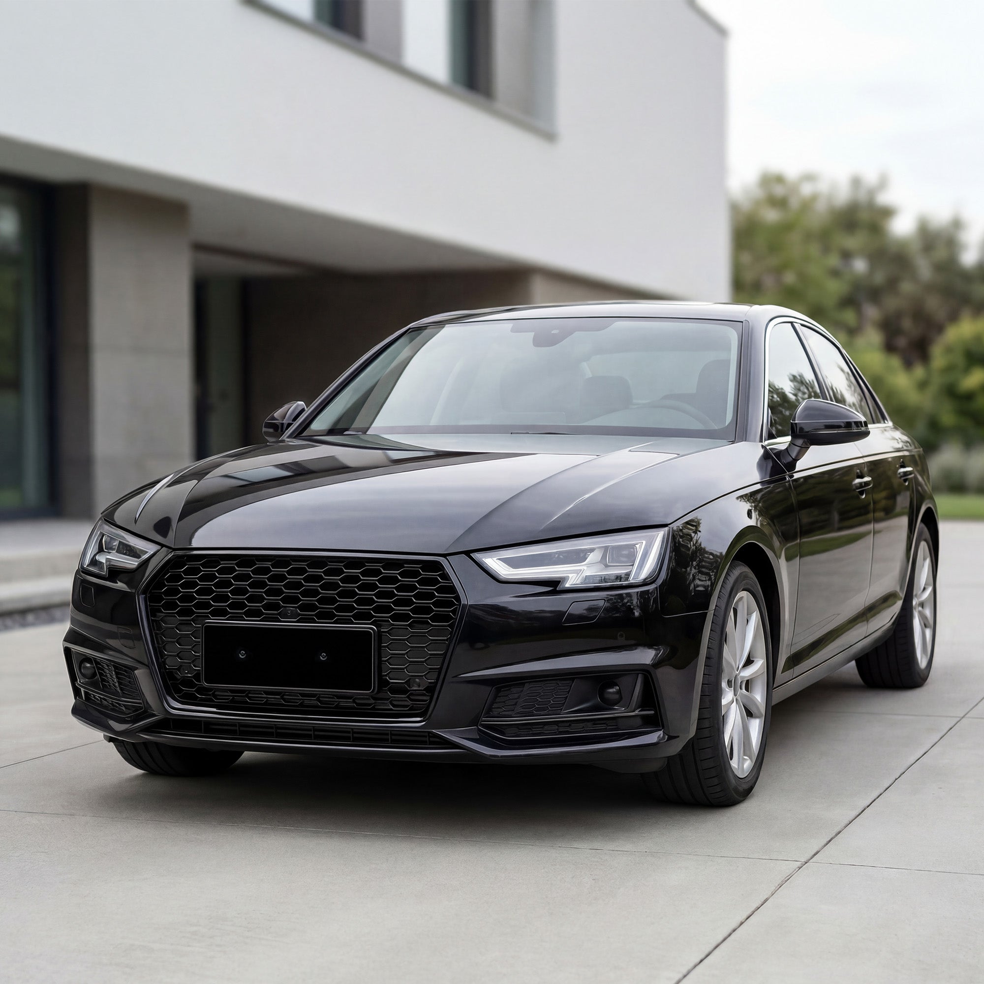 Garvee Gloss Black Honeycomb Front Grille for Audi A1 2016-2018 USA Model – ABS Bumper Protector – Distinctive Single Frame – No Logo – Durable Exterior Car Accessory – Bright Black