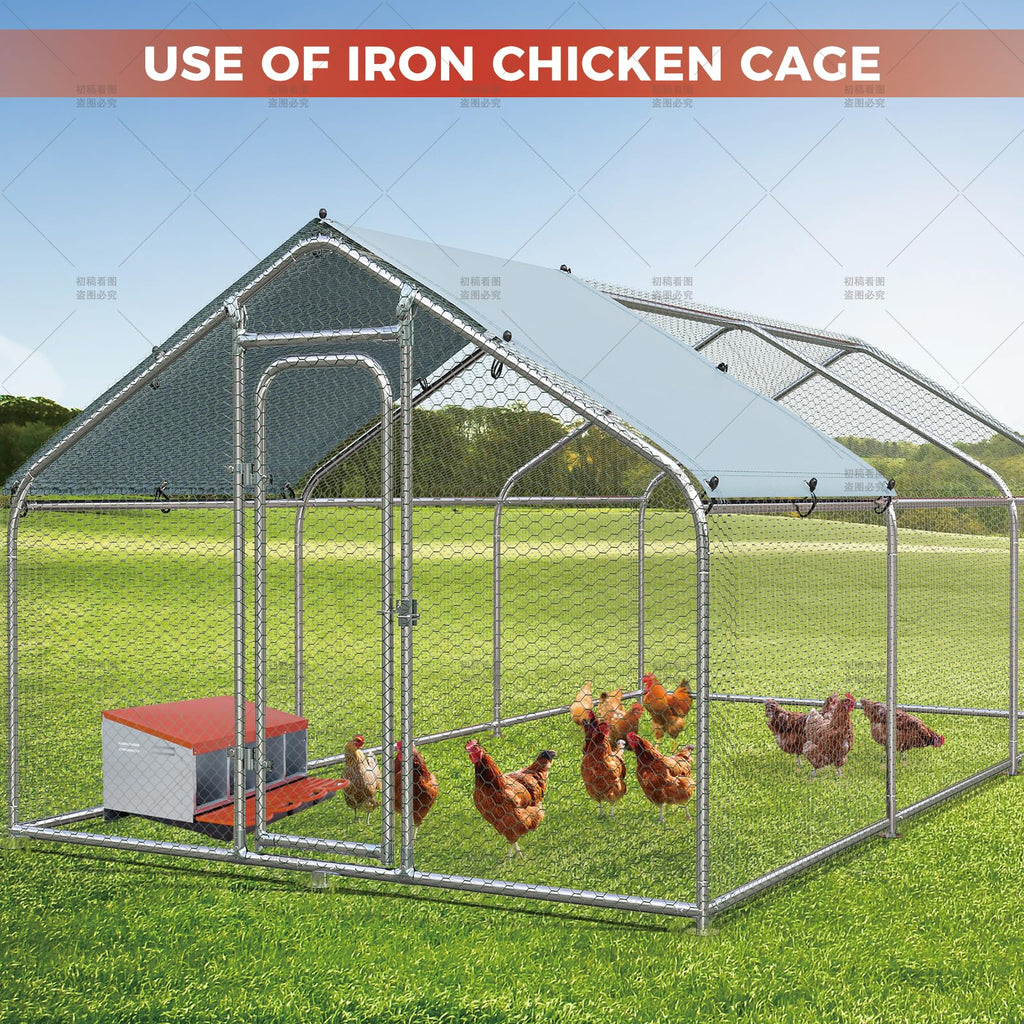 Garvee Chicken Nesting Boxes, 4 Hole Metal Wall Mount Roll Away Nest with Removable Trays and Roll Out Egg Collection for Chicken Coop