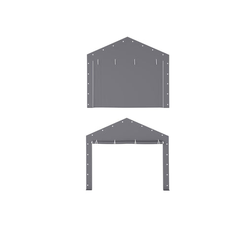 Garvee 10 x 20 FT Carport Zipper Door Replacement, 160G Triple-Layer PE Roll-Up Entrance Cover with UV & Water Resistance, 32 Ball Bungees, Gray, Frame Not Included