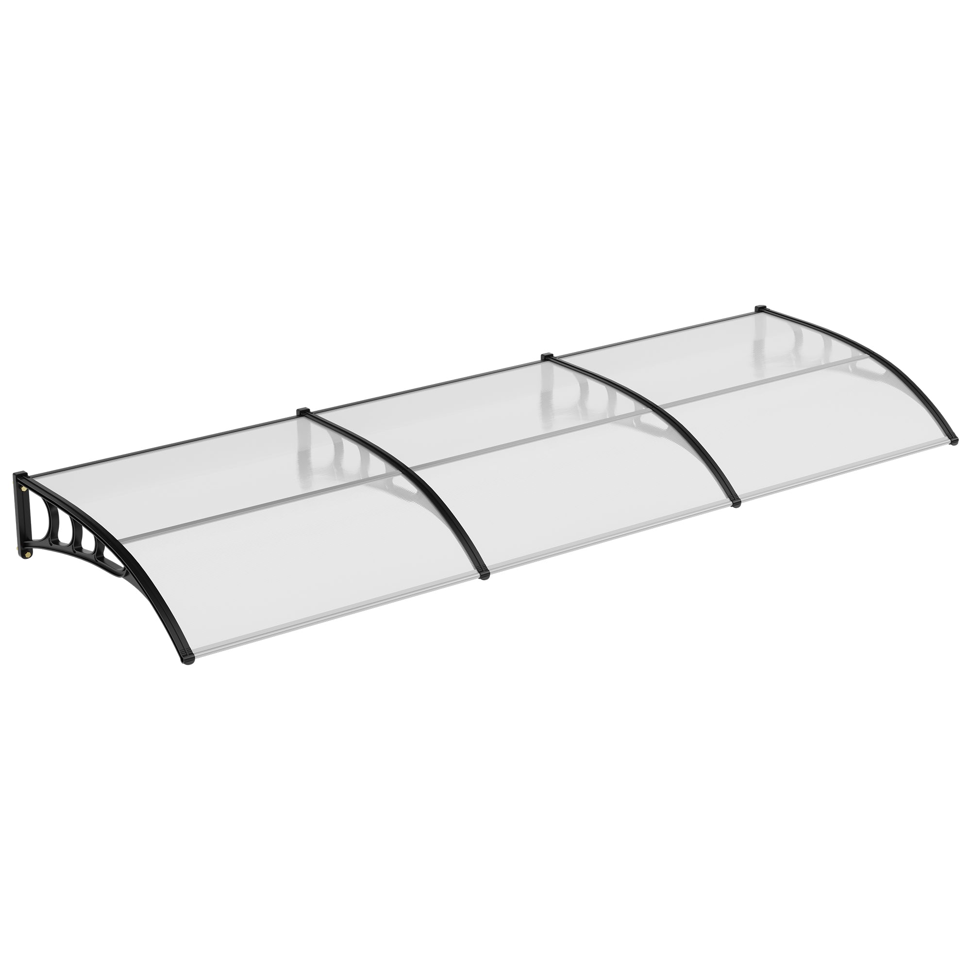 Garvee 40" X 120" Heavy-Duty Outdoor Door Awning Canopy - Clear Polycarbonate Cover, UV/Rain/Snow/Sun Protection, Plastic Steel Brackets, Transparent Shelter