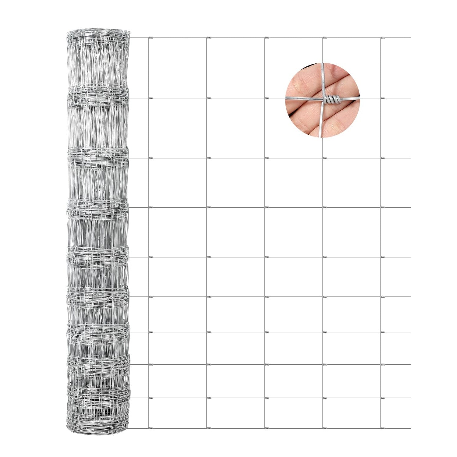 Garvee 5 ft Heavy Duty Galvanized Farm Fence, 14GA Livestock Wire Fence for Cattle Goats and Sheep