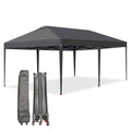 Garvee Pop Up Canopy Tent, 10 x 10 FT Gray One-Push Sun Shelter with Roof Vent, 4 Sandbags, 8 Stakes, 4 Ropes and Wheeled Bag for Parties and Events