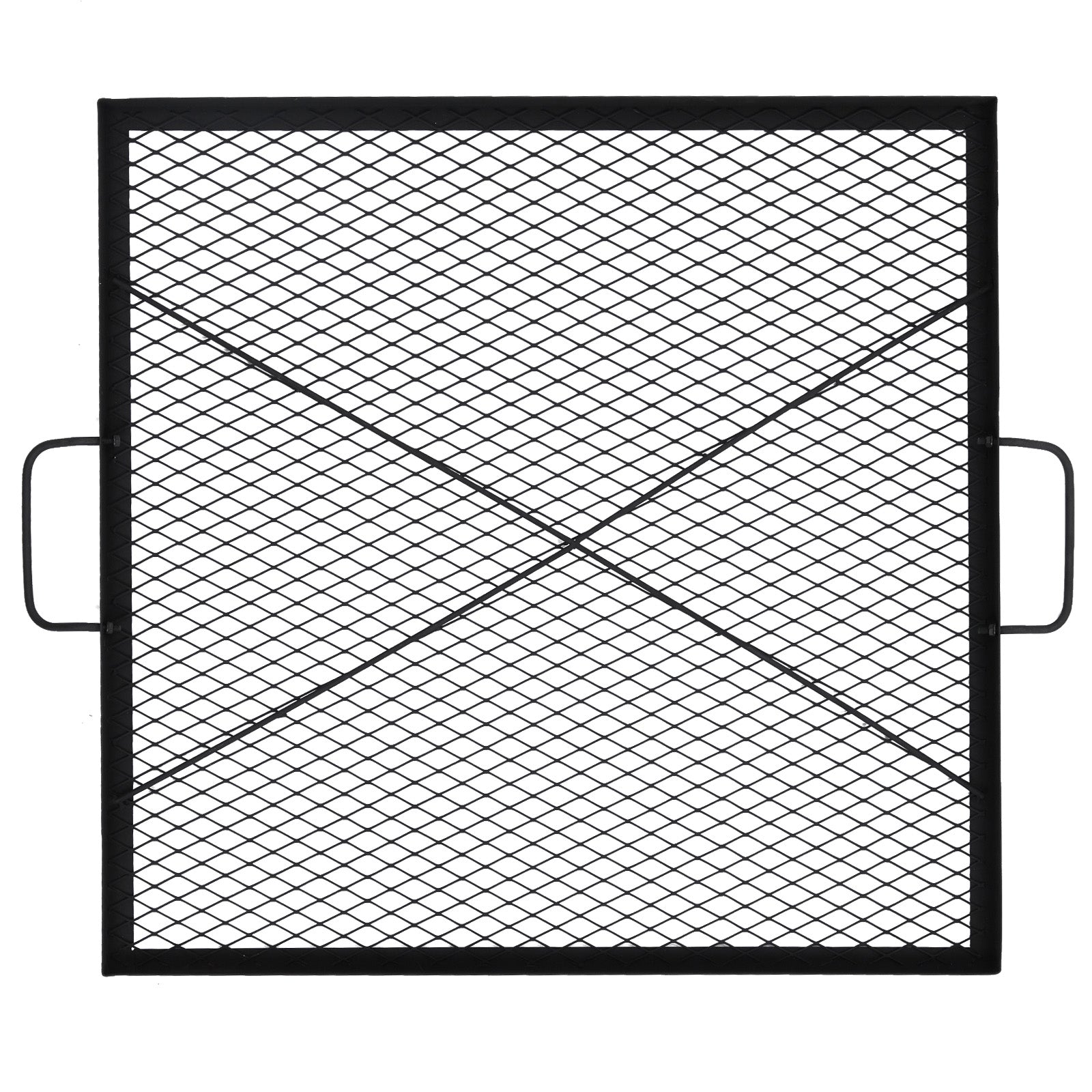 Garvee 36x36 inch Square Fire Pit Grate, 44lbs Load Capacity Heavy Duty Carbon Steel Grill Grate with Handles, 1112°F/600℃ Heat Resistant Cooking Mesh for Outdoor Camping, Black