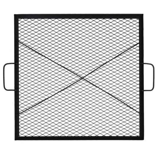 Garvee 30x30 inch Square Fire Pit Grate, 44lbs Load Capacity Heavy Duty Carbon Steel Grill Grate with Handles, 1112°F/600℃ Heat Resistant Cooking Mesh for Outdoor Camping, Black
