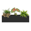 Garvee 36" × 9" × 9" Metal Raised Garden Bed, Galvanized Steel Rectangular Planter Box with Mesh Bottom, Drainage Plug and Air Vents for Patio and Balcony, Black