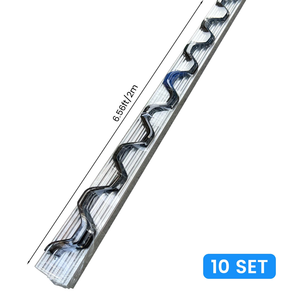 Garvee 10-Set 6.6 ft Greenhouse Spring Wire and Lock Channel Kit, 1 mm Aluminum U-Channels with PVC-Coated Wires for Poly Film, Shade Cloth and Netting