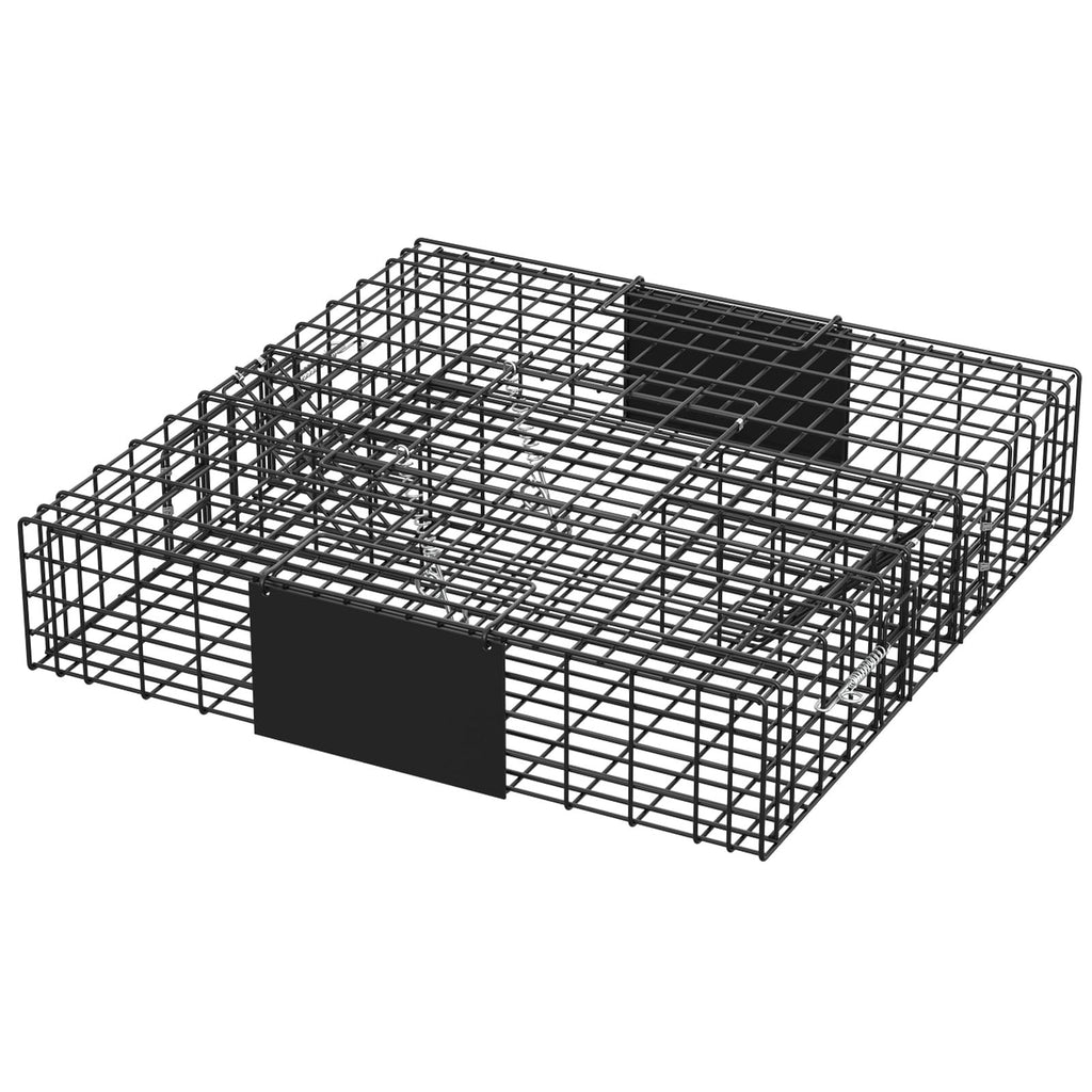 Garvee Humane 2-Door Live Animal Trap Cage – Sturdy Steel, Easy Catch & Release – For Squirrels, Chipmunks, Rabbits & Small Pests – Indoor/Outdoor Use – Carry Handle – Square: 24x24x5 in / 61x61x13 cm