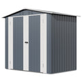 Garvee Weather-Resistant Metal Outdoor Storage Outdoor Storage 6x4 FT – Lockable Double Doors, Vents, Secure Garden Tool Outdoor Storage – Ideal for Lawn Equipment, Patio, Backyard, Yard, Bike – Color: Gray