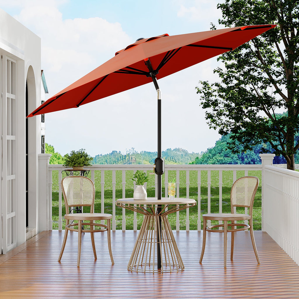 Garvee 10 ft Outdoor Patio Umbrella with 8 Sturdy Ribs, Crank Lift, Push-Button Tilt & UV-Resistant Waterproof Canopy for Garden, Deck, Pool & Yard, Orange