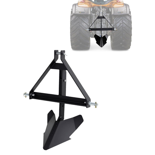 Garvee Heavy Duty Middle Buster Plow for Category 1, 3-Point Quick Hitch Tractor – Adjustable Subsoiler for Furrowing, Root Crop Harvest, Soil Breaking, Irrigation – Powder-Coated Steel Attachment, Black
