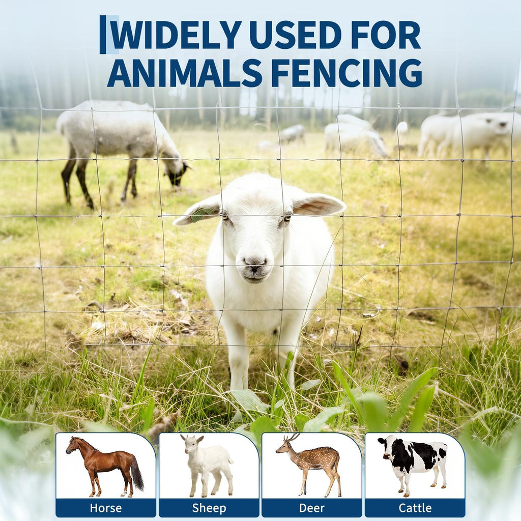 Garvee Farm Fence, 4 x 328ft Cattle Fencing, Livestock Wire Farm Fence Rolls for Hourse, Hog, Goat, & Deer, Cattle Panel
