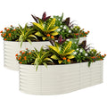 Garvee 2 Pack 8' X 4' X 2' Galvanized Raised Garden Beds, Large Metal Planter Boxes for Vegetables & Flowers, Rust-Resistant Outdoor Garden Bed, Easy Assembly, Beige