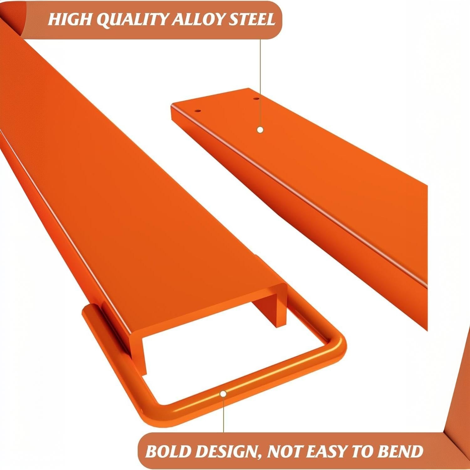 Garvee 60" × 4.5" Forklift Extensions, 4600 lb Steel Pallet Fork Sleeves for Warehouse and Farm