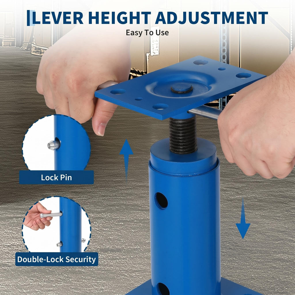 Garvee Heavy Duty Adjustable House Floor Jack Posts, 2 Pack - 53-93in Height, 18,000 lbs Capacity - Basement Joist Beam Leveling & Lifting Support for Construction, Blue, 53-93in