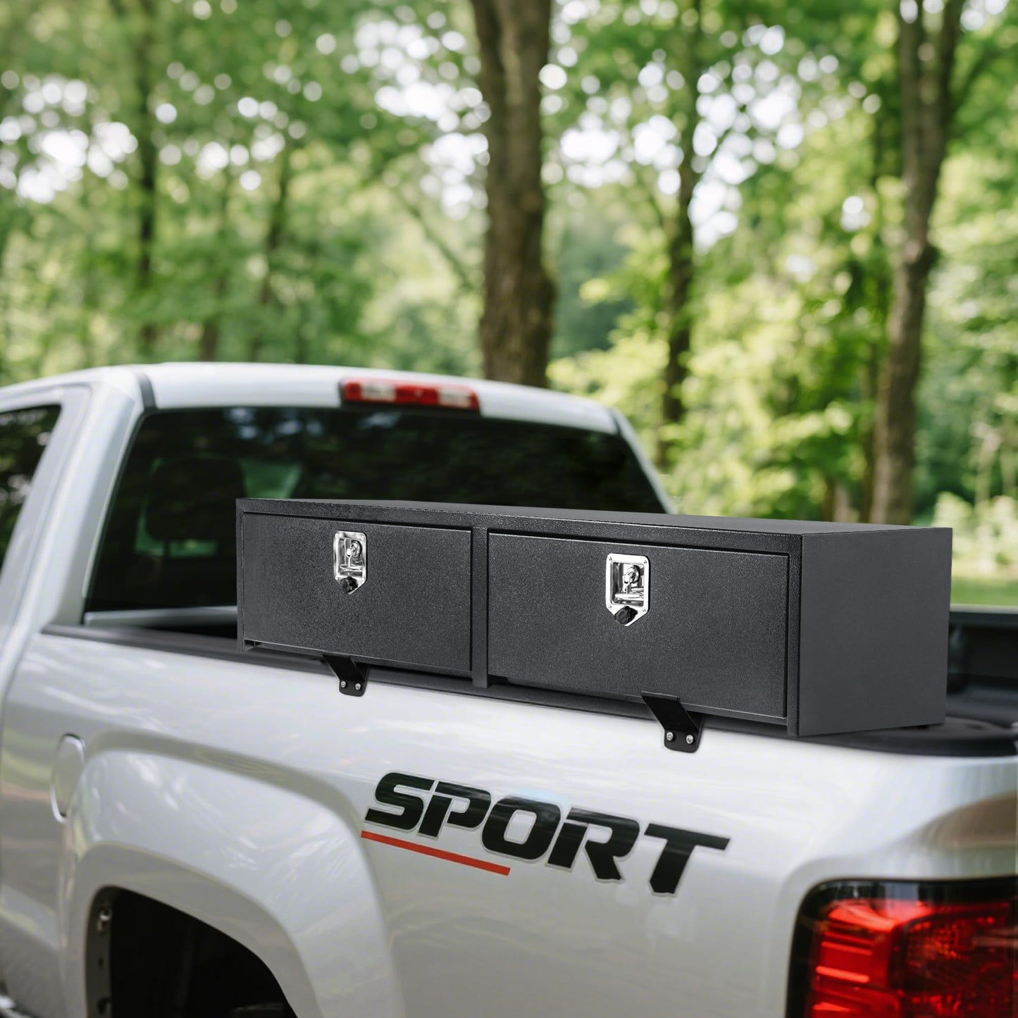 Garvee 60"X16"X13" Black Steel Underbody Truck Tool Box, Truck Bed & Underbelly RV Storage Box, Locking t-Latch, Weather-Resistant, Heavy-Duty Job Box for Pickup Truck Bed, RV, Trailer