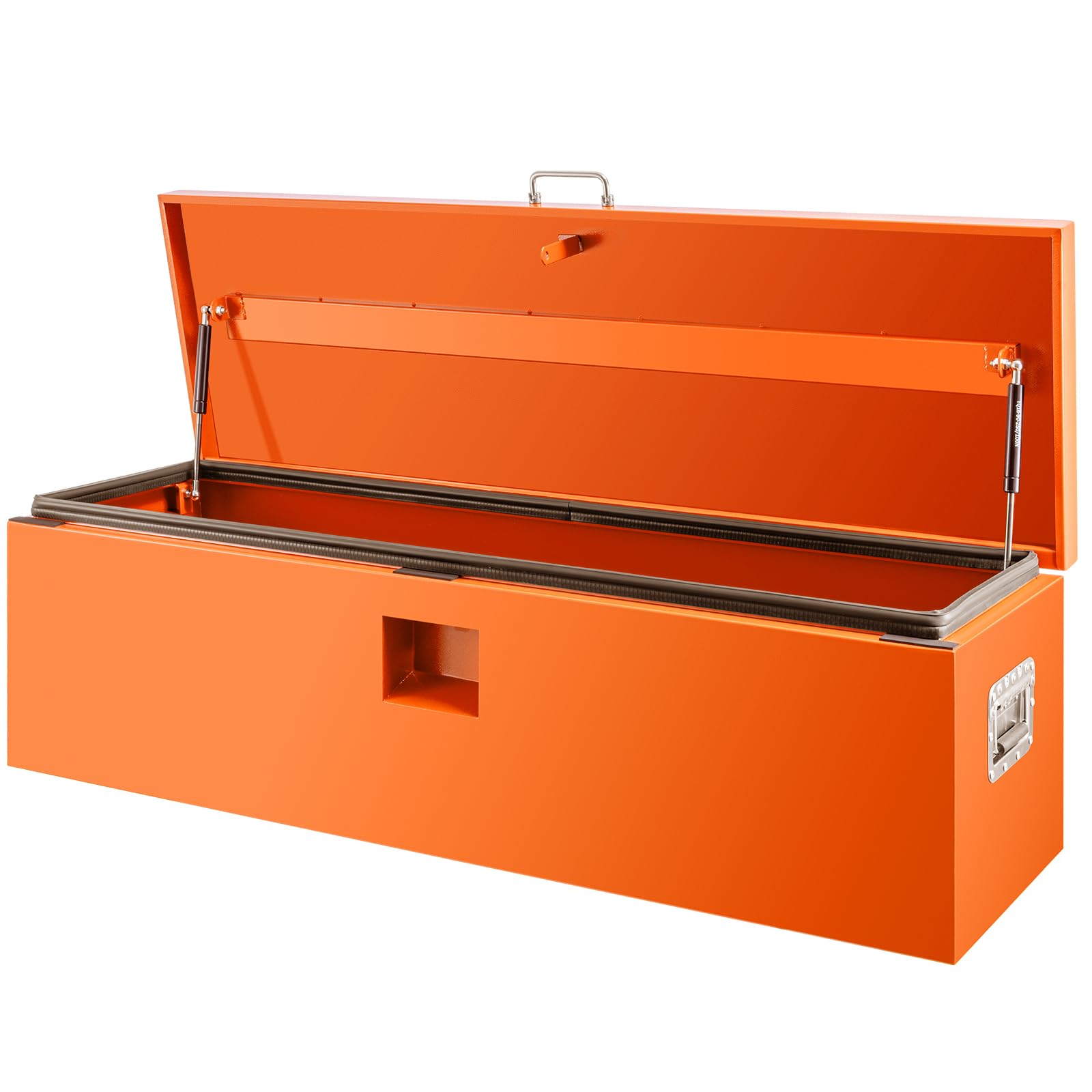 Garvee 42"X16"X14" Heavy Duty Steel Truck Bed Toolbox – Lockable Dual Lids, Weatherproof Powder-Coated, Front & Side Handles, Gas Struts for Pickup, RV, Trailer, Orange